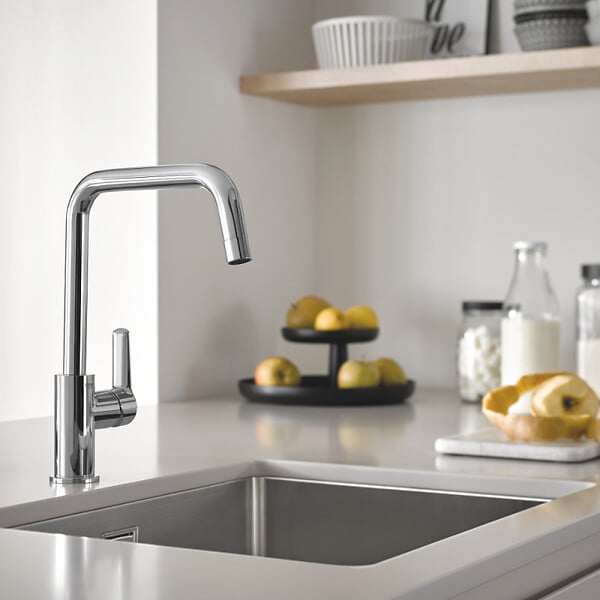 GROHE - Robinet de cuisine monocommande Start 2021 chromé + microfibre - large