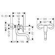 HANSGROHE - Robinet de cuisine mural Logis M31 chromé + nettoyant Briochin - vignette