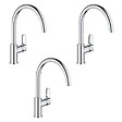 GROHE - Lot de 3 Mitigeurs cuisine Bauloop Bec haut chrome - vignette