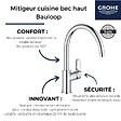 GROHE - Lot de 3 Mitigeurs cuisine Bauloop Bec haut chrome - vignette