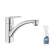 GROHE - Robinet de cuisine bec bas Start 2021 chromé + nettoyant GrohClean - vignette