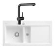VILLEROY ET BOCH - Evier  Subway Pure 60 égouttoir à droite vidage auto + Robinet de cuisine Steel Shower Anthracite - vignette