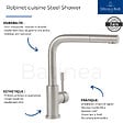 VILLEROY ET BOCH - Evier  Subway Pure 60 égouttoir à droite vidage auto + Robinet de cuisine Steel Shower Anthracite - vignette