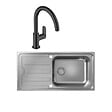HANSGROHE - Evier 1 bac S44 inox + robinet de cuisine Vernis Blend M35 210 noir mat - vignette