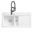VILLEROY ET BOCH - Evier  Subway Pure 60 égouttoir à droite vidage auto + Robinet de cuisine Steel Expert Compact Anthracite - vignette