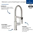 VILLEROY ET BOCH - Evier  Subway Pure 60 égouttoir à droite vidage auto + Robinet de cuisine Steel Expert Compact Anthracite - vignette
