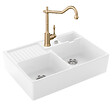 VILLEROY ET BOCH - Evier  Timbre d'office Tradition 2 cuves vidage auto + Robinet de cuisine Avia 2.0 Or Mat - vignette