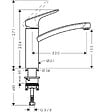 HANSGROHE - Evier 1 bac S21 inox + robinet de cuisine Logis M31 120 chromé - vignette