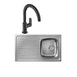 HANSGROHE - Evier 1 bac S21 inox + robinet de cuisine Vernis Blend M35 210 noir mat - vignette