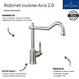 VILLEROY ET BOCH - Evier  Timbre d'office Tradition 1 cuve vidage auto + Robinet de cuisine Avia 2.0 Bronze - vignette