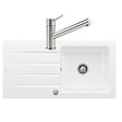 VILLEROY ET BOCH - Evier  Architectura 60 vidage auto + Robinet de cuisine Como Acier Massif - vignette