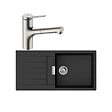 HANSGROHE - Evier 1 bac 980 S52 synthèse noir + robinet de cuisine avec douchette Zesis M33 150 2 jets aspect acier inox - vignette