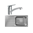 HANSGROHE - Evier 1 bac HANSGROHE S44 inox + robinet de cuisine HANSGROHE Logis M31 120 chromé - vignette
