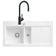VILLEROY ET BOCH - Evier  Subway Pure 60 égouttoir à droite vidage auto + Robinet de cuisine Umbrella Flex Anthracite - vignette
