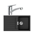 HANSGROHE - Evier 1 bac 840 S52 synthèse noir + robinet de cuisine Logis M31 120 chromé - vignette