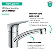 HANSGROHE - Evier 1 bac 840 S52 synthèse noir + robinet de cuisine Logis M31 120 chromé - vignette