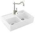 VILLEROY ET BOCH - Evier  Timbre d'office Tradition 2 cuves vidage auto + Robinet de cuisine Avia 2.0 Acier Massif - vignette
