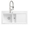 VILLEROY ET BOCH - Evier  Subway Pure 60 égouttoir à droite vidage auto + Robinet de cuisine Steel Expert Compact Acier Massif - vignette