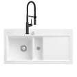 VILLEROY ET BOCH - Evier  Subway Pure 60 égouttoir à droite vidage auto + Robinet de cuisine Steel Expert 2.0 Anthracite - vignette