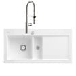 VILLEROY ET BOCH - Evier  Subway Pure 60 égouttoir à droite vidage auto + Robinet de cuisine Steel Expert 2.0 Acier Massif - vignette