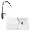 VILLEROY ET BOCH - Evier 86 x 51 cm  Architectura 50 Blanc + Robinet cuisine Bauloop - vignette