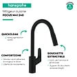 HANSGROHE - Robinet de cuisine avec douchette Focus M41 240 2 jets noir mat + nettoyant Briochin - vignette