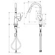HANSGROHE - Robinet de cuisine avec douchette Focus M41 240 2 jets noir mat + nettoyant Briochin - vignette