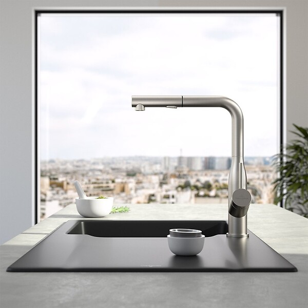 VILLEROY ET BOCH - Robinet cuisine  Subway Style Shower acier massif + nettoyant - large