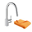 GROHE - Robinet de cuisine avec douchette Feel chromé Quickfix + microfibre - vignette