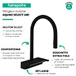 HANSGROHE - Robinet de cuisine avec douchette Aquno Select M81 170 3 jets noir mat - vignette