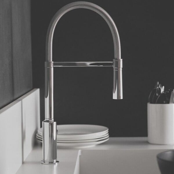 IDEAL STANDARD - Robinet de cuisine semi-pro Ceralook chrome + Microfibre - large