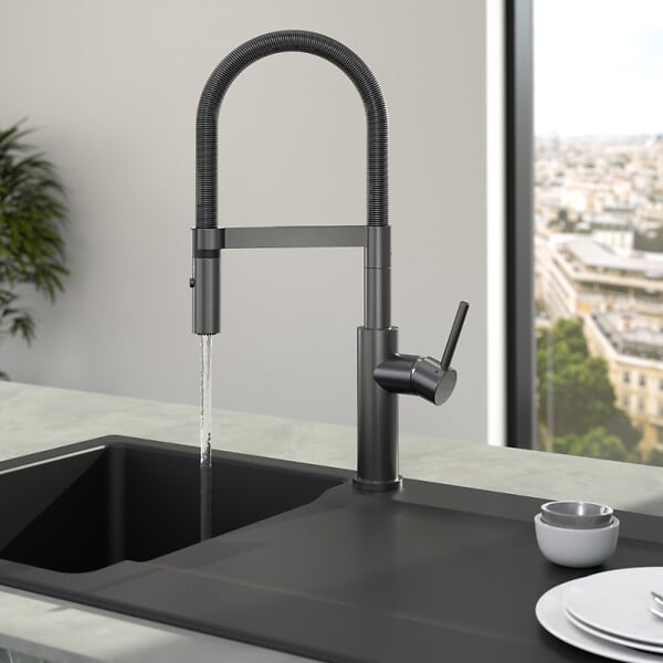 VILLEROY ET BOCH - Robinet cuisine  Steel expert 2.0 anthracite - large