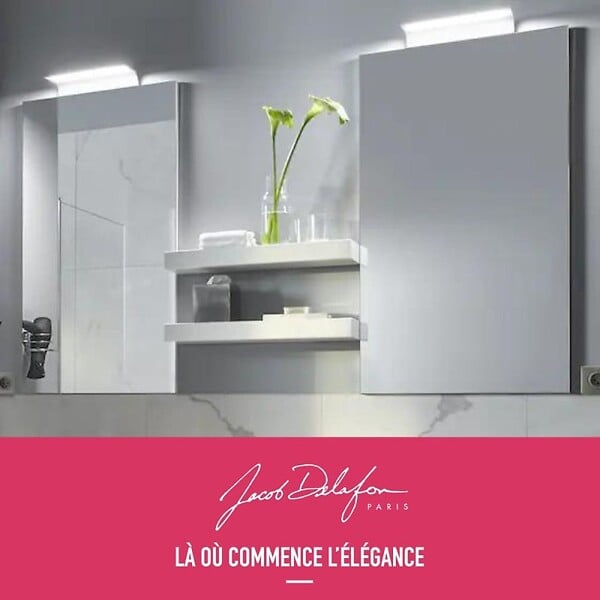 JACOB DELAFON - Miroir de salle de bain Candide 60 cm, rectangulaire - large