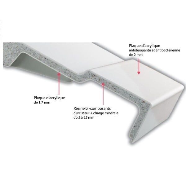 JACOB DELAFON - Receveur acrylique extra plat FLIGHT - large