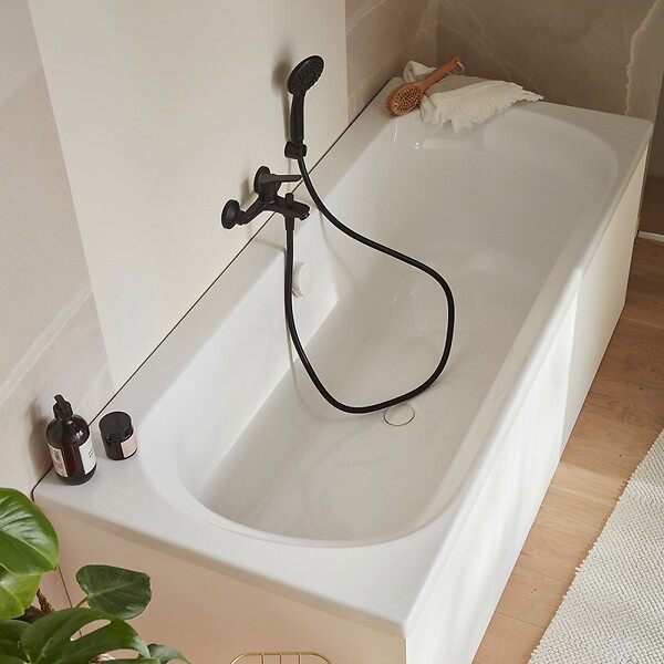 JACOB DELAFON - Pack baignoire droite 180 X 80 Elise + pare bain struktura - large