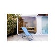 O'SUN - Lot de 2 chiliennes de jardin pliables - 4 positions - Bleu - Dimensions : 96 x 55 x 98 cm - vignette