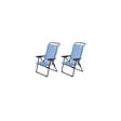 O'CAMP - Lot de 2 fauteuils de camping 5 positions - Bleu - Dimensions : 70 x 62 x 105 cm - vignette