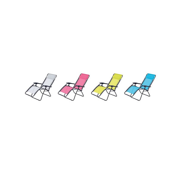 O'COLORS - Lot de 2 fauteuils relax de jardin - Multi positions - Bleu et rose - large