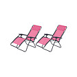 O'COLORS - Lot de 2 fauteuils relax de jardin - Multi positions - Bleu et rose - vignette