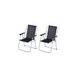O'CAMP - Lot de 2 fauteuils piccolo de camping pliables - Noir - Dimensions : 57 x 55 x 80 cm - vignette