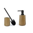 DEBLANCH - Lot d'accessoires WC OAK brosse wc bois + distributeur bois - vignette