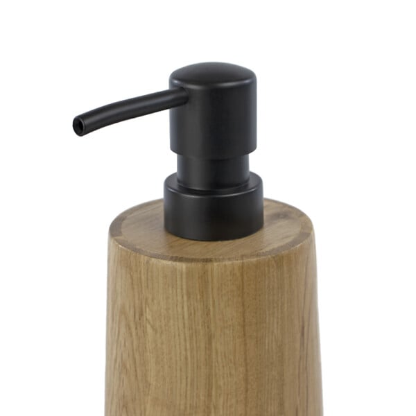 DEBLANCH - Lot d'accessoires WC OAK brosse wc bois + distributeur bois - large