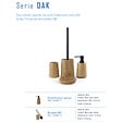 DEBLANCH - Lot d'accessoires WC OAK brosse wc bois + distributeur bois - vignette