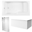 JACOB DELAFON - Pack baignoire bain douche 170 x 90 Malice version gauche + tablier en angle + pare bain + étagère pour pare bain - vignette