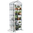 VOUNOT - Serre de jardin avec etageres et bache PE renforcee 135gr/m2 69x49x193cm blanc - vignette