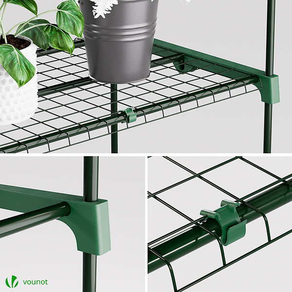 VOUNOT - Serre de jardin avec etageres et bache PE renforcee 135gr/m2 69x49x193cm blanc - large