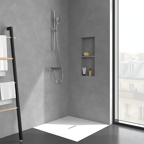 VILLEROY ET BOCH - Mitigeur mécanique douche  Loop & Friends Chrome + Ensemble de douche  Verve Showers 3 jets Chrome - large
