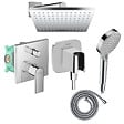 HANSGROHE - Colonne de douche mécanique Vernis Shape Douche de tête Vernis Shape Flexible Métaflex Douchette Vernis Blend chromé - vignette