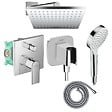 HANSGROHE - Colonne de douche encastrée mécanique Vernis Shape Douche de tête Crometta Flexible Métaflex Douchette Crometta chromé - vignette