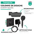 HANSGROHE - Colonne douche thermostatique Ecostat Square Douche de tête Vernis Shape Flexible Designflex Douchette Pulsify noir mat - vignette